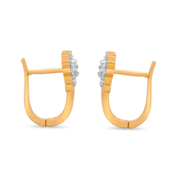 Rose design daimond earrings in 14K yellow gold